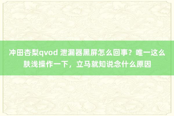 冲田杏梨qvod 泄漏器黑屏怎么回事？唯一这么肤浅操作一下，立马就知说念什么原因